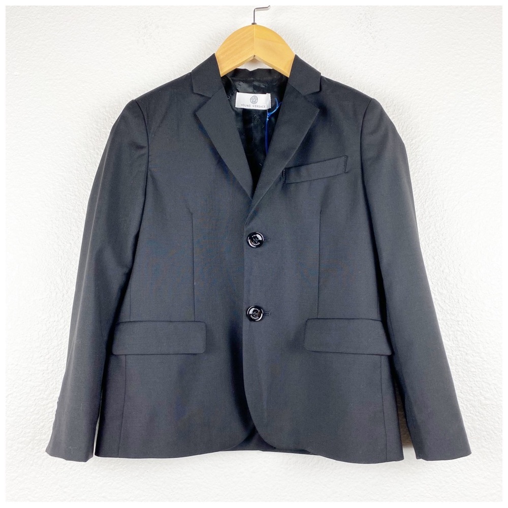 Young Versace Three Piece Black‎ Suit Size 7